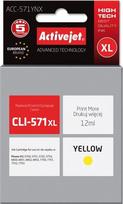 kaseta 12 - Rašalinio spausdintuvo kasetė ActiveJet Cartridge ACC-571YNX For Canon 12ml Yellow - 2 nuotrauka