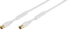coaxial kabelis - Vivanco HQ TV/Radio Antenna Cable White 10m 48123 - 1 nuotrauka