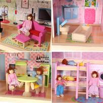 kruzzel - EcoToys medinis lėlių namas 4110 - 5 nuotrauka