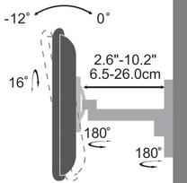 lcd stovas - Sbox Swivel LCd Wall Stand 19-43'' - 3 nuotrauka