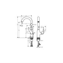 praustuvas su bide - Praustuvo maišytuvas Hansgrohe Novus 71126000 - 2 nuotrauka