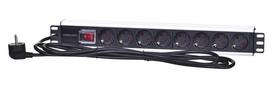 power cord, - Intellinet Surge Strip Rack 19'' 230V/10A 8xEURO 3m Black - 5 nuotrauka