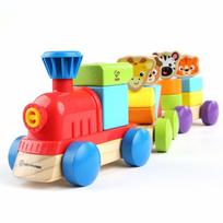 traukinukas - HAPE stumdomas žaislas Medinis traukinukas, 800809 - 1 nuotrauka