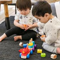 traukinukas - HAPE stumdomas žaislas Medinis traukinukas, 800809 - 7 nuotrauka