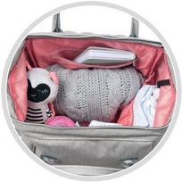 vezimeliu krepsys - CANPOL BABIES mamos krepšys tvirtinimas prie vežimėlio, pilkas, 50/103 - 4 nuotrauka