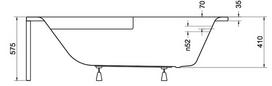 wacom - Besco Piramida Cornea Bath Left White 140x80x55cm - 4 nuotrauka
