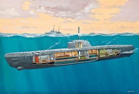 revell konstruktoriai - Revell Deutsches U-Boot Type XXI With Interior 1:144 05078 - 2 nuotrauka