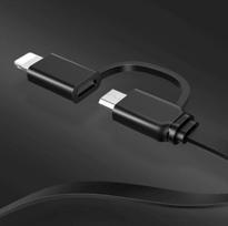 pakrovejas lightning - Usams Cable Apple Lightning / Micro USB / USB Black - 5 nuotrauka