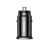 charger pps - Baseus USB/USB Type-C Car Charger Black - 1 nuotrauka