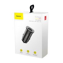 charger pps - Baseus USB/USB Type-C Car Charger Black - 2 nuotrauka