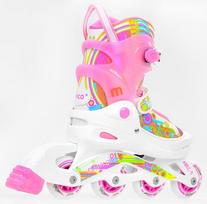 rieduciai mergaitems - Mico Plus Funny Girl White/Pink 30-33 - 4 nuotrauka