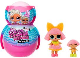  MGA L.O.L. Surprise 2-in-1 Color Change Surprise Me & My Lil Sis 580614, 6 cm, 15 vnt.