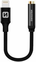 3.5 mm to 3.5 mm kabelis - Swissten Apple Lightning To 3.5mm Jack Audio Adapter 15cm Black - 1 nuotrauka