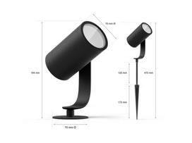 philips lauko sviestuvas - Philips Hue Lily, 8W, LED, IP65, juodas - 4 nuotrauka