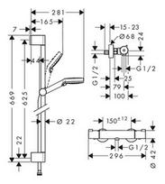 duso termostatas - Hansgrohe Crometta 27812400 - 2 nuotrauka
