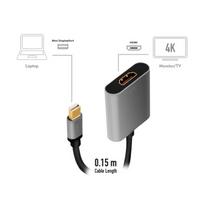 displayport 1.4 kabelis - Logilink CDA0110, juoda/pilka, 0.15 m - 3 nuotrauka