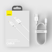 usb lightning laidas baseus - Baseus CALYS-02 Superior Cable 2,4A USB - Lightning White - 8 nuotrauka