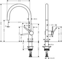 maisytuvai plautuves - Hansgrohe Talis M54 ComfortZone 220, chromo - 3 nuotrauka