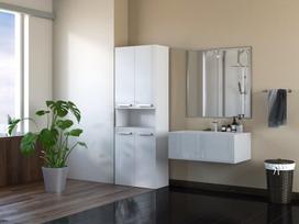 vonios spintele 40 -  Top E Shop, balta, 30 x 60 cm x 174 cm - 3 nuotrauka
