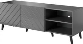 TV staliukas Cama MEBLE ABETO RTV150 150x42x52 graphite/gloss