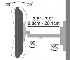 televizoriaus stovas 55 - Sbox Full Motion Flat Screen LED TV Mount 23"-55" 30kg LCD-441 - 3 nuotrauka
