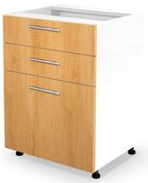 apatine virtuvine spintele - Halmar Kitchen Bottom Cabinet With Drawers Vento DS3-60/82 White/Honey Oak - 1 nuotrauka