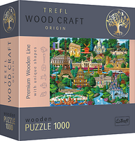 Trefl Wooden Puzzle 1000 Prancūzija – įžymios vietos