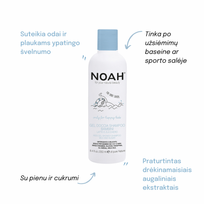 noah sampunas - Noah Kids Gel Shower Shampoo Dušo gelis ir šampūnas su pienu ir cukrumi vaikams, 250ml - 2 nuotrauka