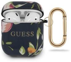 Guess Protection Case For Apple AirPods Black/White Flowers