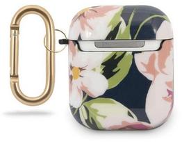 ausines apple airpod - Guess Protection Case For Apple AirPods Black/White Flowers - 2 nuotrauka