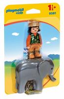 PLAYMOBIL 1.2.3 Gyvūnų prižiūrėjotas su drambliuku, 9381