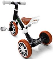 triratukai balansiniai - Balansinis dviratis su pedalais ir šoniniai ratai EcoToys 3in1,juodas - 3 nuotrauka