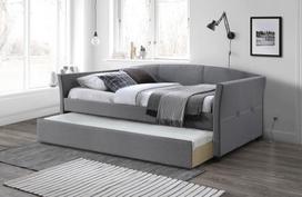 viengules lovos 200 90 - Lova Halmar Sanna 90 Pull-Out, pilka, 221 x 97 cm, su grotelėmis - 2 nuotrauka