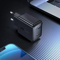 30w pakrovejas -  AceFast A21 USB-C QC3.0, USB-C, juoda - 3 nuotrauka