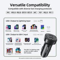 ikroviklis ausines -  AceFast B2 Dual USB-C, 2 x USB-C, juoda - 8 nuotrauka