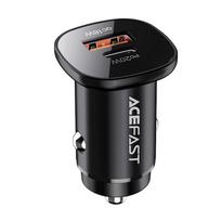 AceFast Dual Fast Charge, USB-A/1 x USB-C, juoda