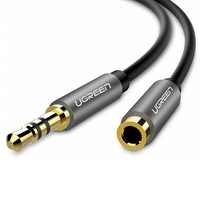 cable extension - UGREEN AUX Cable Extension mini-jack 3,5 mm, 1m (Gray) - 1 nuotrauka