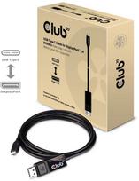 usb c to displayport 1.4 kabelis - Club 3D USB Type C Cable To DP 1.4 8K60Hz M/M 1.8m Black - 2 nuotrauka