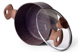 aliuminis puodas - Fissman Magic Brown Casserole With Glass Lid D20cm 2.7l Brown - 2 nuotrauka
