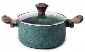 Fissman Magic Brown Casserole With Glass Lid D24cm 4.7l Green