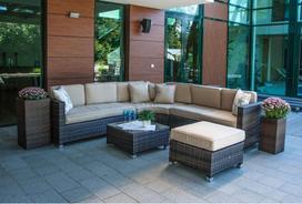 lauko sofa lauko baldu komplektas - Home4you Dawson Garden Furniture Kit Dark Brown - 2 nuotrauka