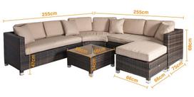 lauko sofa lauko baldu komplektas - Home4you Dawson Garden Furniture Kit Dark Brown - 6 nuotrauka