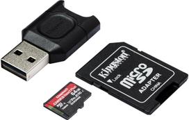 uhs ii - Atminties kortelė Kingston Canvas React Plus 64GB microSDXC UHS-II Class 10 w/Adapters - 2 nuotrauka