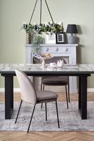 marmuro stalvirsiai - Halmar Marley Table 160-200x76x90cm White Marble/Grey/Black - 9 nuotrauka