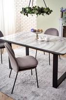 marmuro stalvirsiai - Halmar Marley Table 160-200x76x90cm White Marble/Grey/Black - 10 nuotrauka