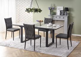 marmuro stalvirsiai - Halmar Marley Table 160-200x76x90cm White Marble/Grey/Black - 15 nuotrauka