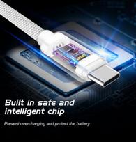 type c to type c laidas 2m - Swissten Textile USB To USB Type-C 3.1 Cable 1.2m Blue - 3 nuotrauka
