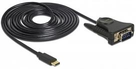 rs232 laidas - Delock USB Type C - RA-232 DB9 62964, juoda, 1.8 m - 1 nuotrauka