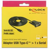 rs232 laidas - Delock USB Type C - RA-232 DB9 62964, juoda, 1.8 m - 5 nuotrauka