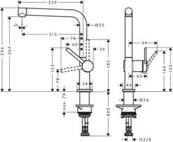 hansgrohe 1jet - Hansgrohe Talis M54 ComfortZone 270, chromo - 3 nuotrauka